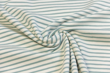 Jersey mit Streifen, weiß, petrol, 0,5 m